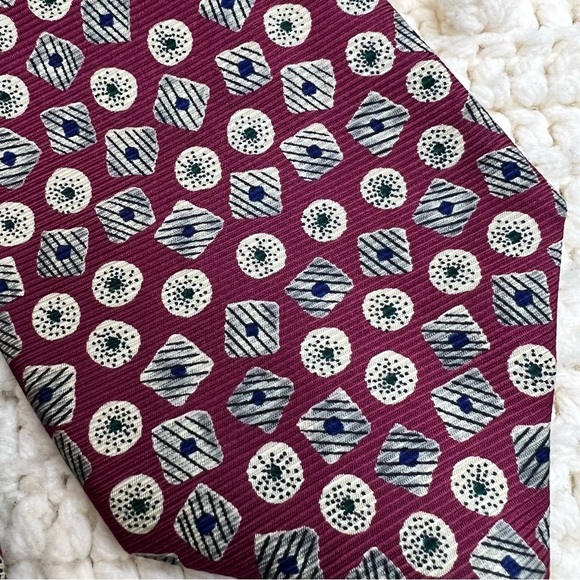 Robert TALBOTT Men’s Set of 2 Hand Sewn Finest Silk Ties Geo Print USA MADE - Picture 12 of 16